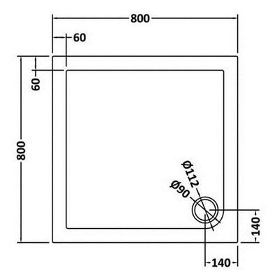 Porto Chrome 6mm Pivot Shower Door With White Stone Resin Tray & Waste - 800 x 800mm