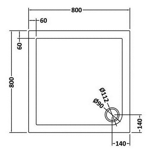 Porto Chrome 6mm Pivot Shower Door With White Stone Resin Tray & Waste - 800 x 800mm