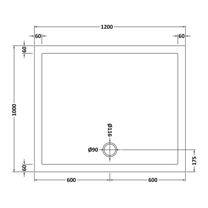 Porto Chrome 6mm Sliding Shower Door With Slate Effect Stone Resin Tray & Waste - 1200 x 1000mm