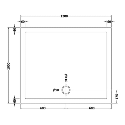 Porto Brushed Brass 6mm Sliding Shower Door With Slate Effect Stone Resin Tray & Waste - 1200 x 1000mm