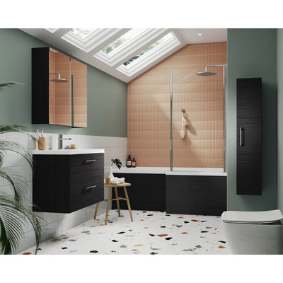 Nuie Arno 800 x 383mm Floor Standing Vanity Unit With 2 Doors & Ceramic Basin