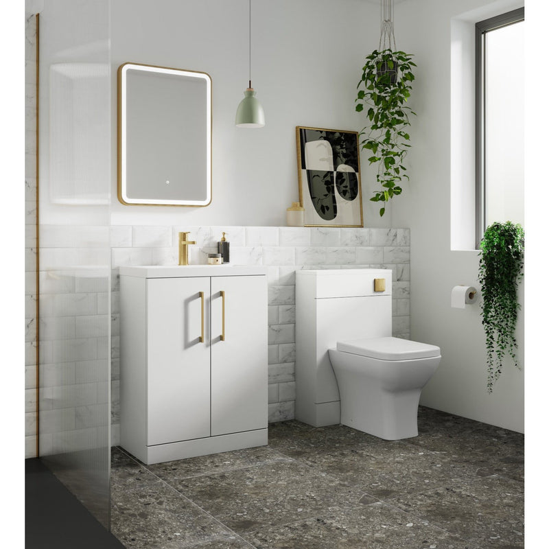 Nuie Arno 800 x 383mm Floor Standing Vanity Unit With 2 Drawers & Ceramic Basin