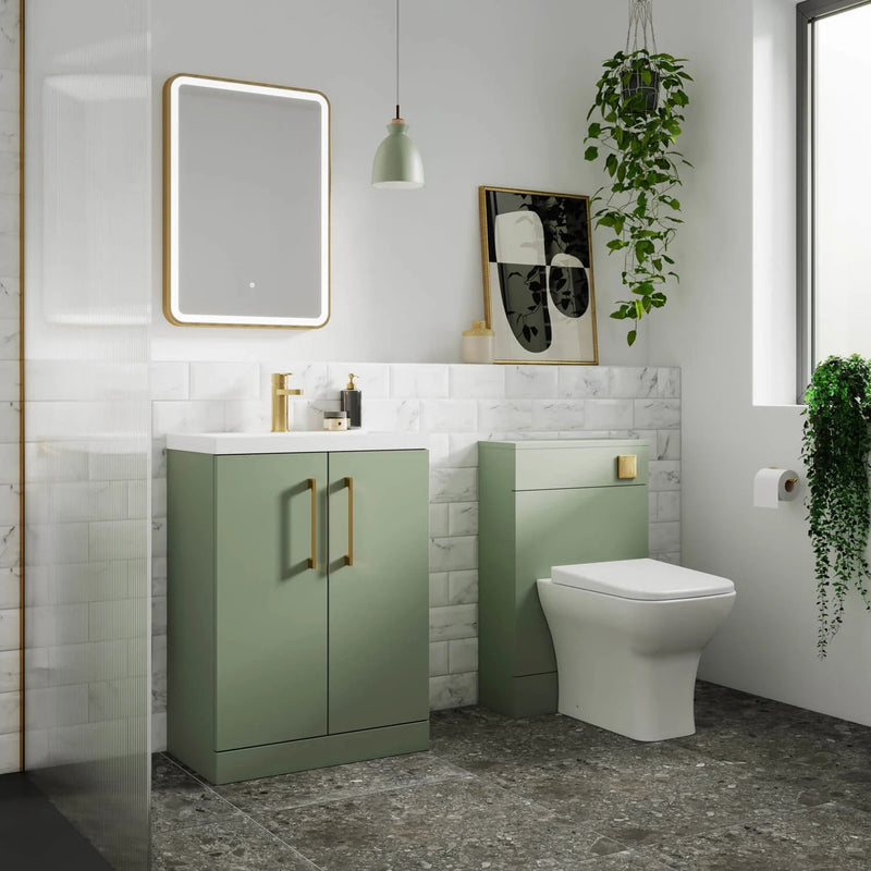 Nuie Arno 500 x 383mm Wall Hung Vanity Unit With 2 Doors & Ceramic Basin