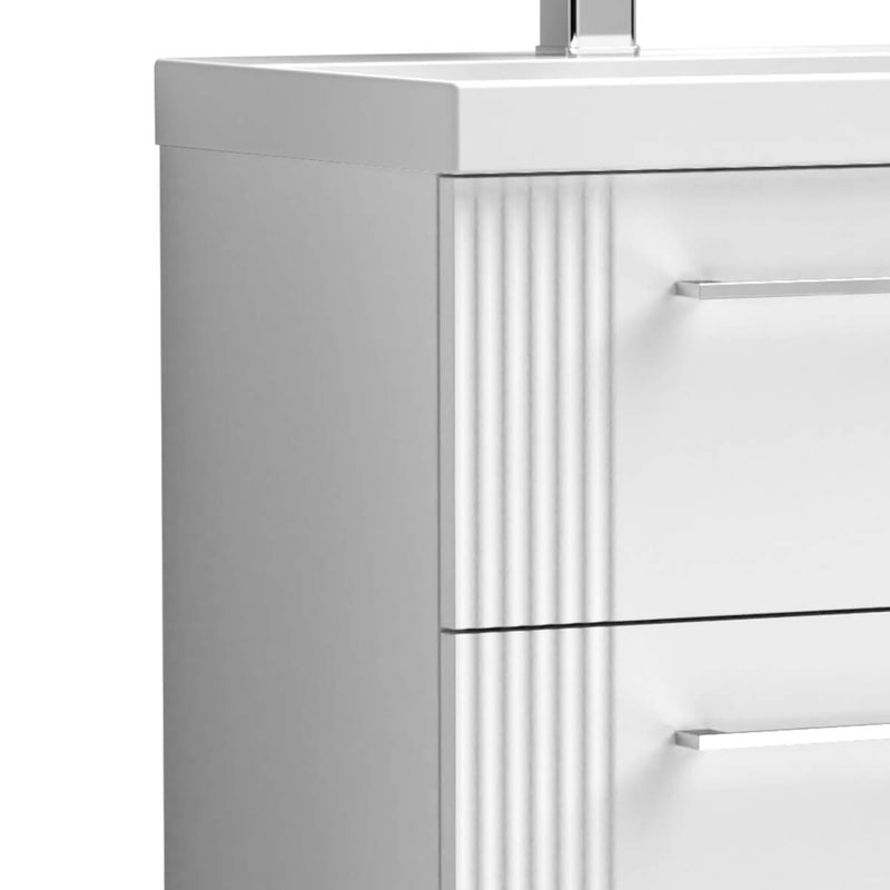 Nuie Deco 800 x 383mm Wall Hung Vanity Unit With 2 Drawers & Ceramic Basin