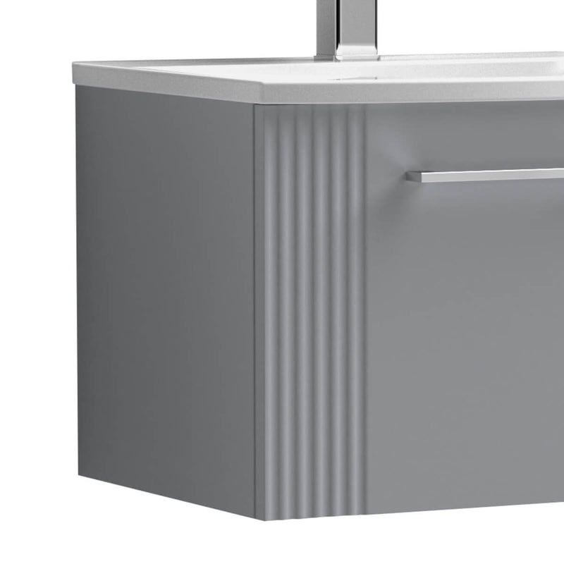Nuie Deco 600 x 383mm Wall Hung Vanity Unit With 1 Drawer & Ceramic Basin
