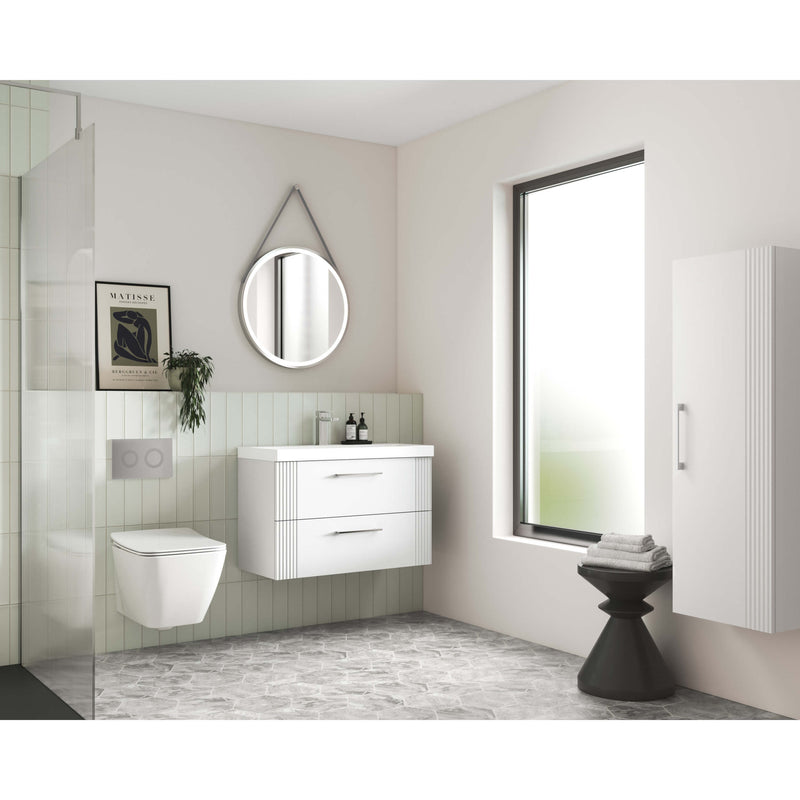 Nuie Deco 500 x 383mm Floor Standing Vanity Unit With 2 Doors & Ceramic Basin