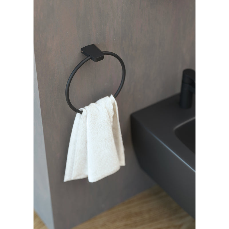 Sonia S6 Toilet Roll Holder with Flap - Black