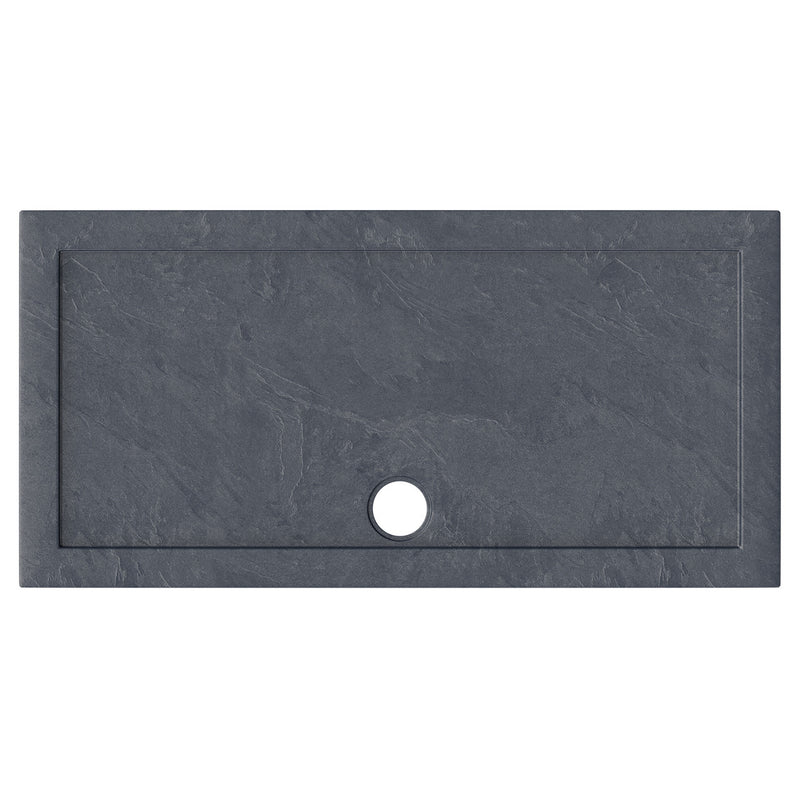 Slate Effect Stone Resin Rectangular Shower Tray & Waste 1400 x 900mm