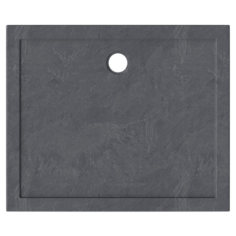 Slate Effect Stone Resin Rectangular Shower Tray & Waste 1200 x 1000mm