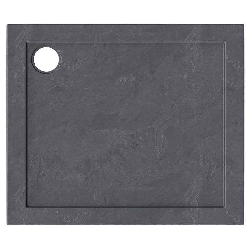 Slate Effect Stone Resin Rectangular Shower Tray & Waste 1200 x 760mm