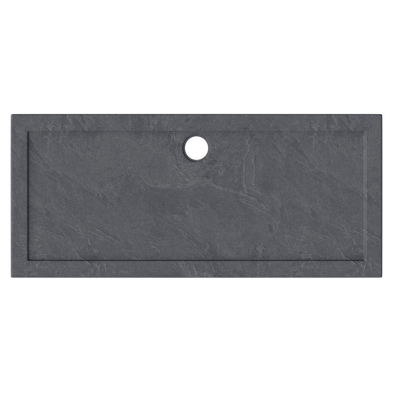 Slate Effect Stone Resin Rectangular Shower Tray & Waste 1600 x 800mm