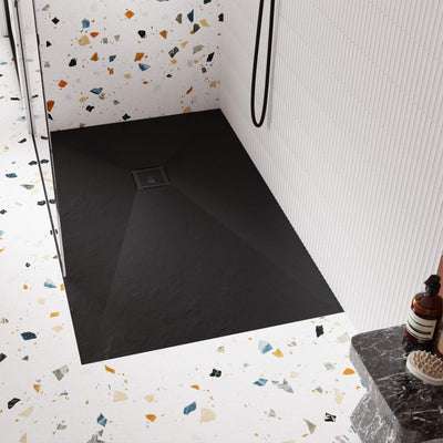 Nuie Slimline Black Slate Rectangular Shower Tray