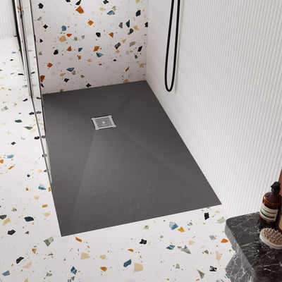 Nuie Slimline Grey Slate Rectangular Shower Tray