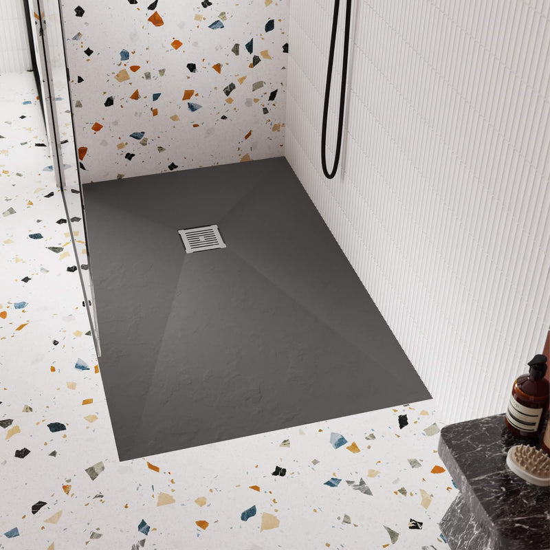 Nuie Slimline Grey Slate Rectangular Shower Tray