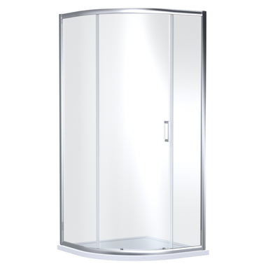 Porto 6mm Single Entry Quadrant Shower Enclosure - 900 x 900mm, 1900mm High, Chrome
