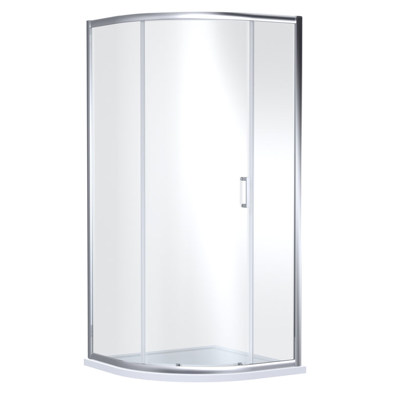 Porto 6mm Single Entry Quadrant Shower Enclosure - 900 x 900mm, 1900mm High, Chrome