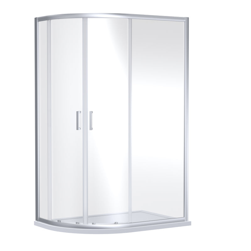 Porto 6mm Offset Quadrant Shower Enclosure - 900 x 760mm, 1900mm High, Chrome