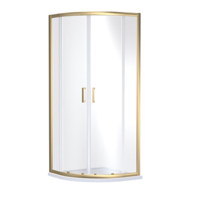 Porto 6mm Quadrant Shower Enclosure - 800 x 800mm, 1900mm High, Brushed Brass