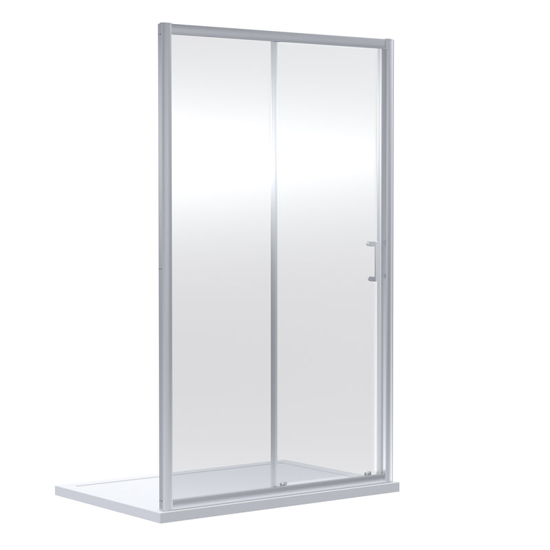 Porto 6mm Single Sliding Shower Door - 1100mm, 1900mm High, Chrome