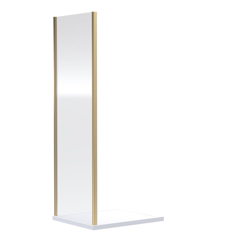 Porto 6mm Shower Side Panel - 1000mm, 1900mm High, Brushed Brass