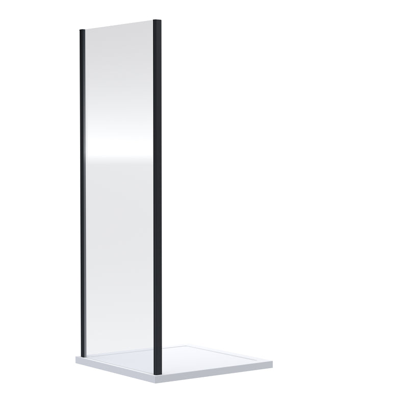 Porto 6mm Shower Side Panel - 700mm, 1900mm High, Matt Black