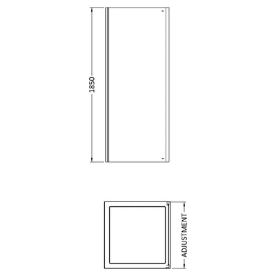 Lisbon 5mm Shower Side Panel - 800mm, 1850mm High, Chrome