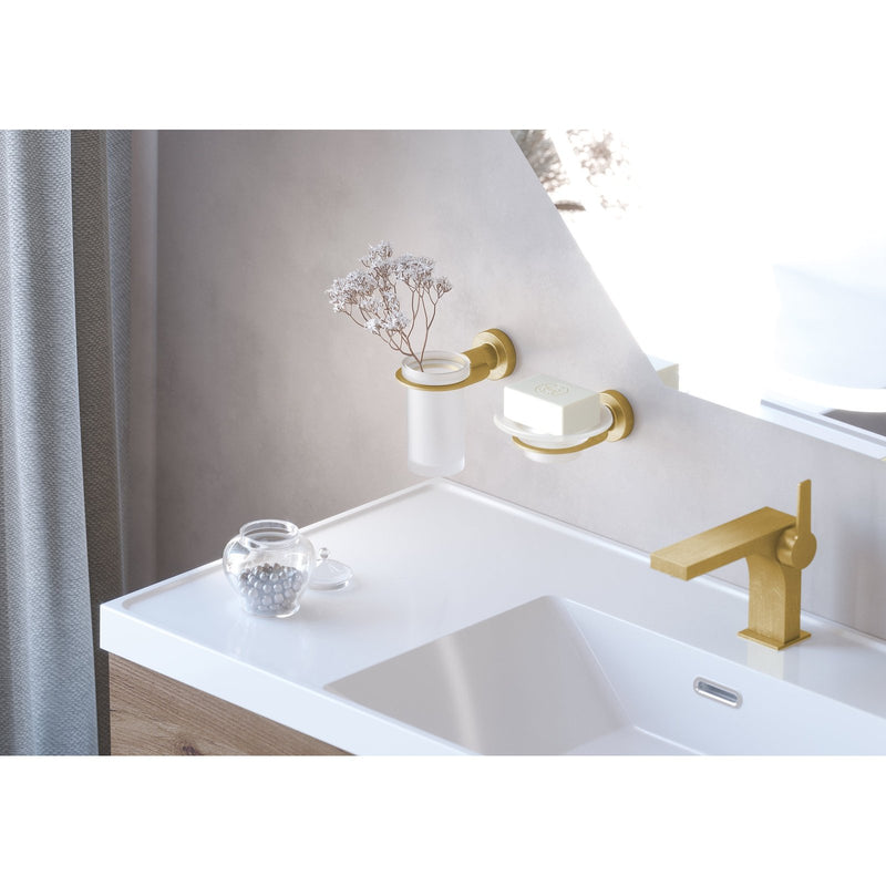 Sonia Tecno Project Glass Soap Dish - Brushed Brass
