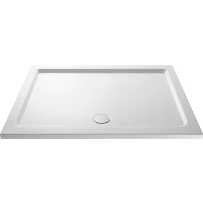 Porto Chrome 6mm Sliding Shower Door With White Stone Resin Tray & Waste - 1500 x 900mm