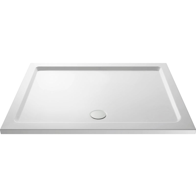 Porto Chrome 6mm Sliding Shower Door With White Stone Resin Tray & Waste - 1500 x 900mm