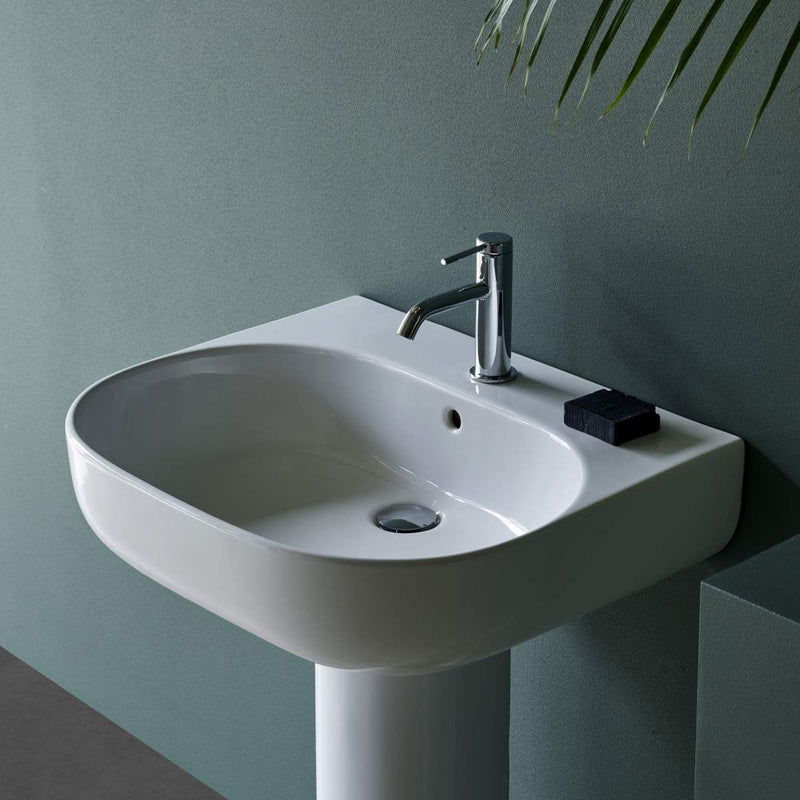 Britton Bathrooms Milan 600mm Basin With Semi Pedestal