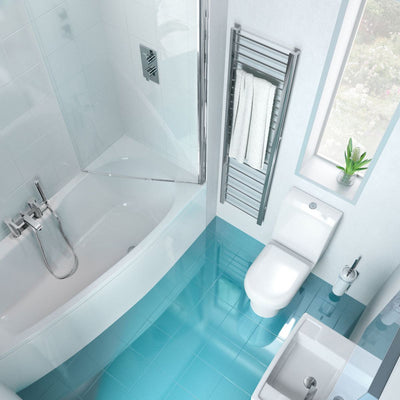 Britton Bathrooms Cleargreen EcoCurve Shower Bath With Panel & Screen 1700 x 750mm