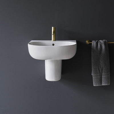 Britton Bathrooms Milan 600mm Basin With Semi Pedestal