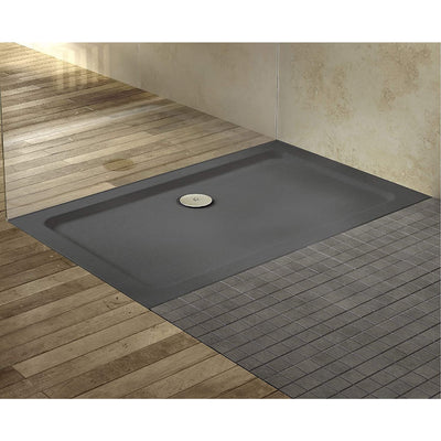Slate Effect Stone Resin Rectangular Shower Tray & Waste 1300 x 800mm