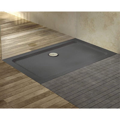 Slate Effect Stone Resin Rectangular Shower Tray & Waste 1000 x 800mm