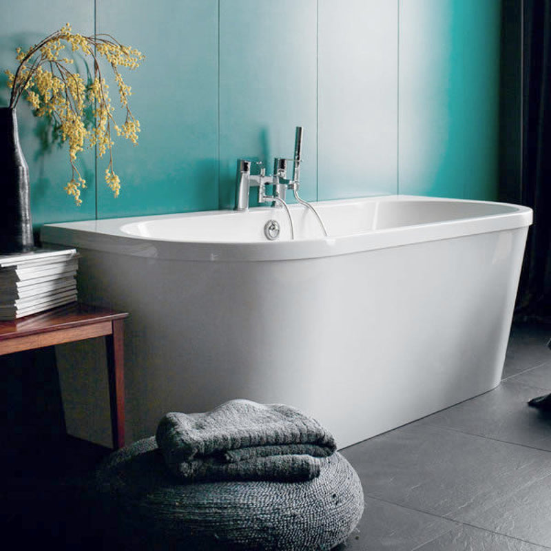 Britton Bathrooms Cleargreen Saturn Back To Wall Freestanding Bath 1700 x 750mm