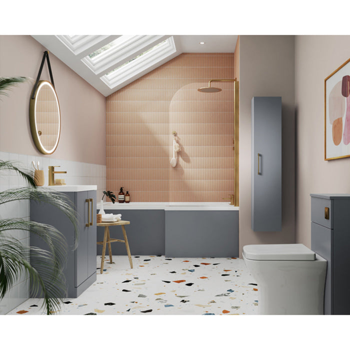 Nuie Arno 800 x 383mm Floor Standing Vanity Unit With 2 Doors & Ceramic Basin