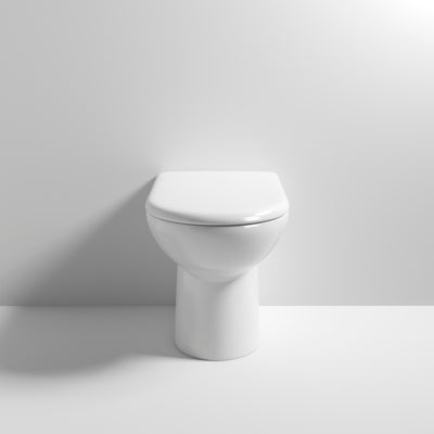 Nuie Lawton D Shape Back To Wall Toilet & Soft Close Seat - 535mm Projection