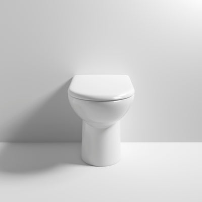 Nuie Lawton Comfort Height D Shape Back To Wall Toilet & Soft Close Seat - 545mm Projection