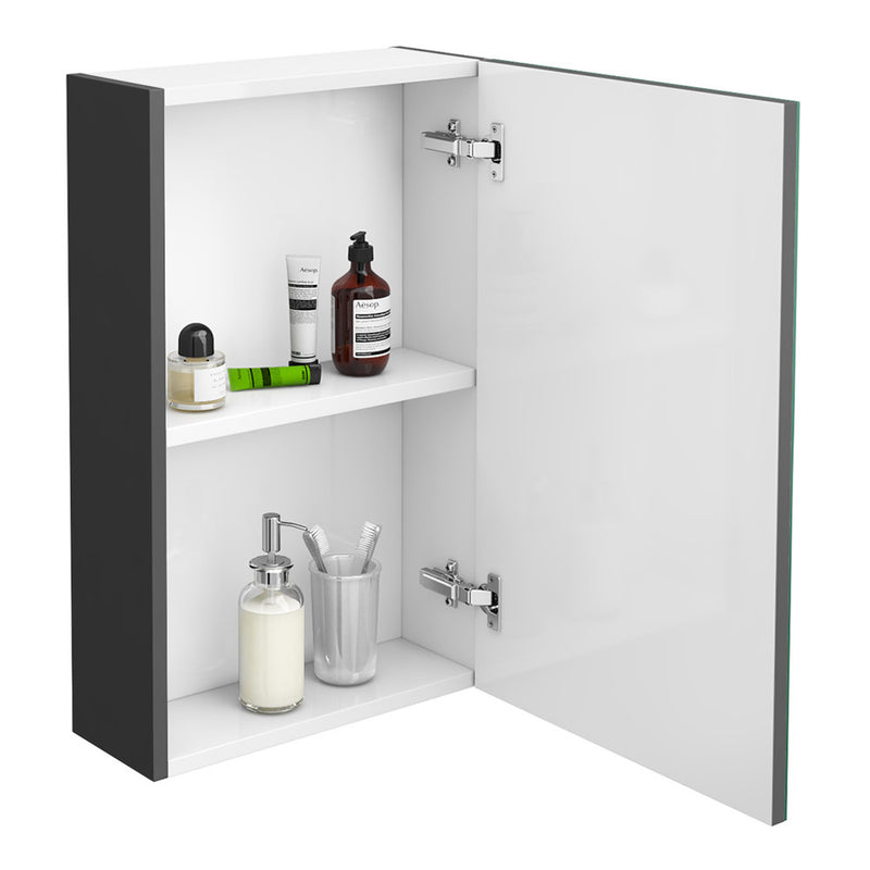 Cape 450mm Mirror Cabinet - Gloss Grey