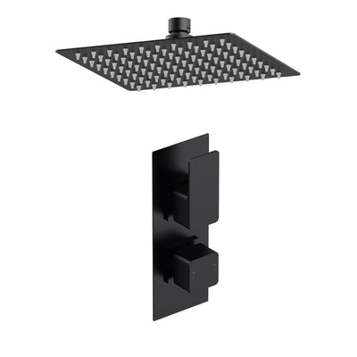Cape Black Concealed Shower Package With Fixed Head