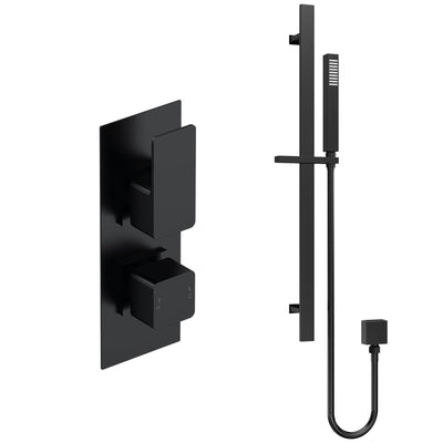 Cape Black Concealed Shower Package With Rail Kit