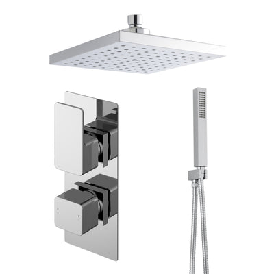 Cape Concealed Shower Package With Fixed Head & Handset - Chrome