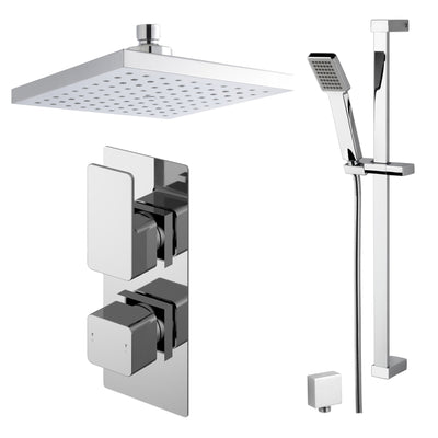 Cape Concealed Shower Package With Fixed Head & Rail Kit - Chrome