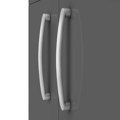 Cape 500mm Wall Hung 2 Door Vanity Unit & Worktop - Gloss Grey