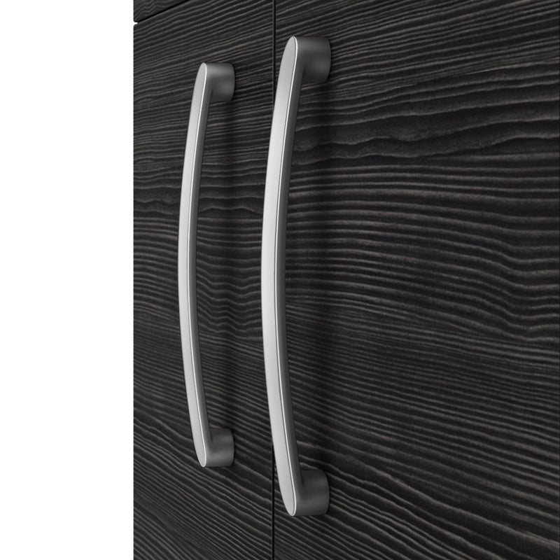 Cape 600mm Floor Standing 2 Door Vanity Unit & Worktop - Charcoal Black