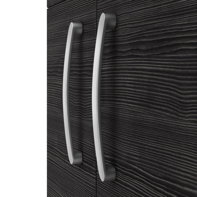 Cape 1200mm Wall Hung 4 Door Vanity Unit & Double Resin Basin - Charcoal Black