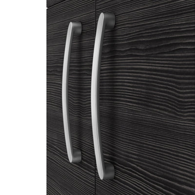 Cape 500mm Floor Standing 2 Door Vanity Unit & Worktop - Charcoal Black
