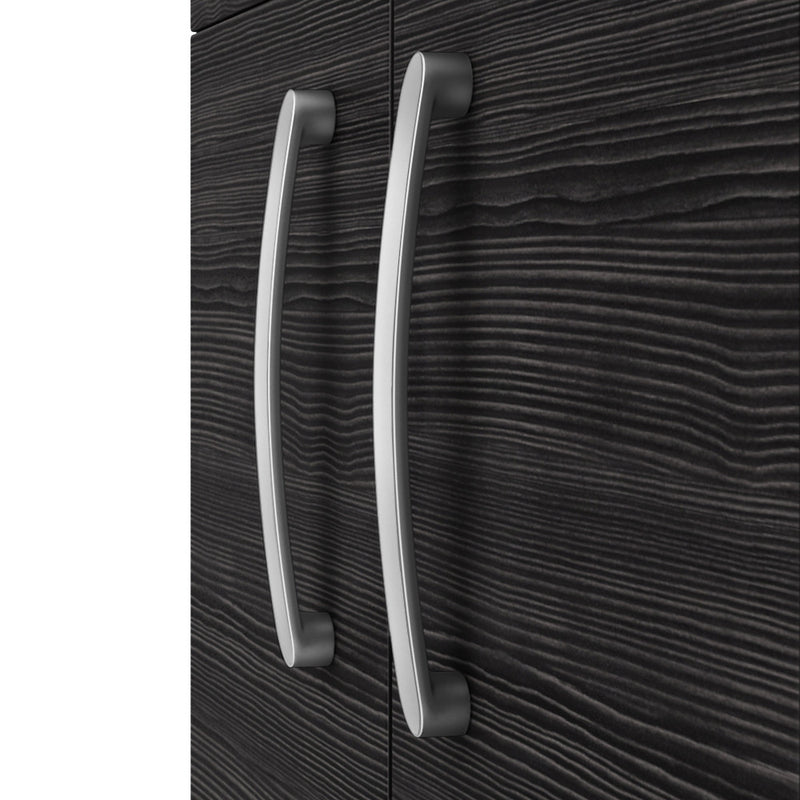 Cape 1200mm Wall Hung 4 Door Vanity Unit & Double Ceramic Basin - Charcoal Black