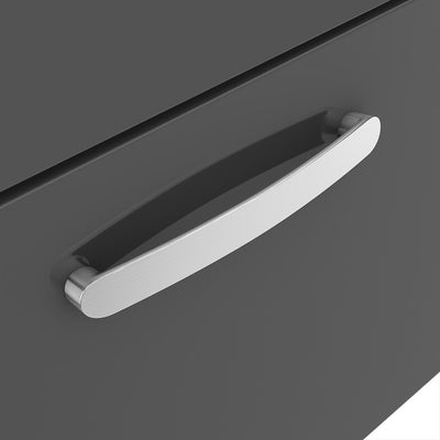 Cape 600mm Wall Hung Single Drawer Vanity Unit & Worktop - Gloss Grey