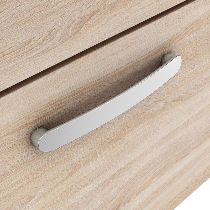 Cape 800mm Wall Hung 2 Drawer Vanity Unit & Worktop - Natural Oak